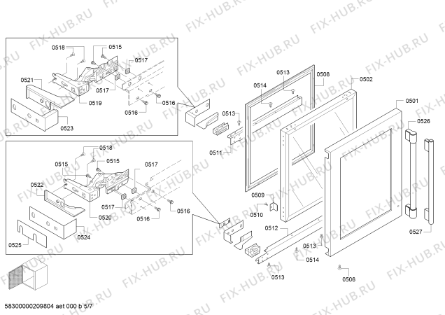 Схема №3 T24UW920LS, 24" UC Glass Door Wine Reserve, LH, Pro с изображением Ручка для электропечи Bosch 00777741